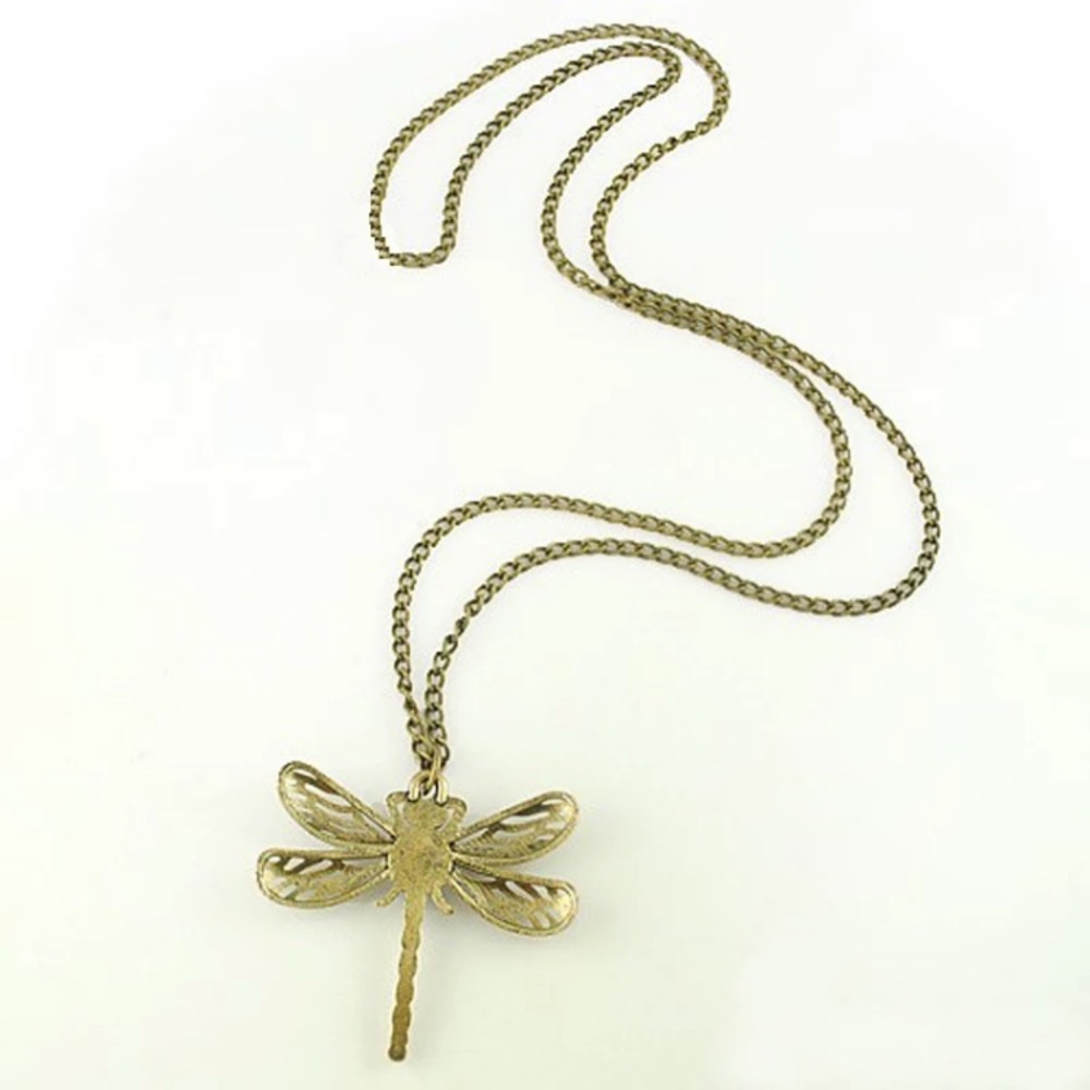 Dragonfly Art Nouveau Inspired Long Necklace - Picture 3 of 4